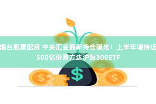烟台股票配资 中央汇金最新持仓曝光！上半年增持近500亿份易方达沪深300ETF