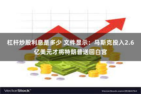 杠杆炒股利息是多少 文件显示：马斯克投入2.6亿美元才将特朗普送回白宫