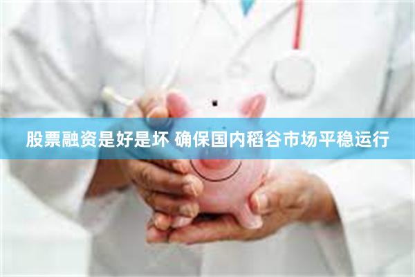 股票融资是好是坏 确保国内稻谷市场平稳运行