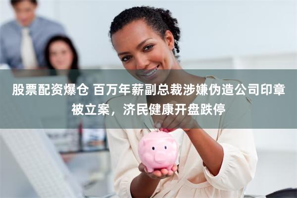 股票配资爆仓 百万年薪副总裁涉嫌伪造公司印章被立案，济民健康开盘跌停