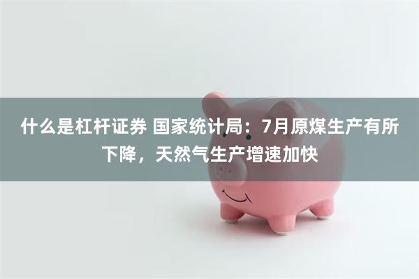 什么是杠杆证券 国家统计局：7月原煤生产有所下降，天然气生产增速加快